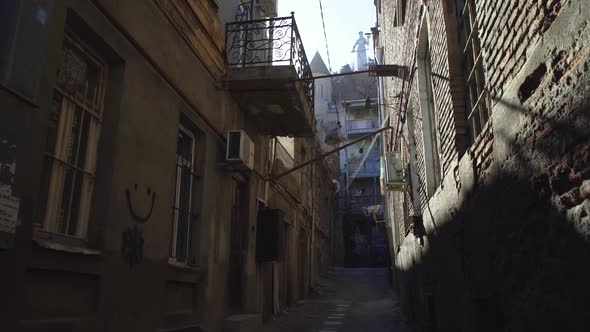 Street In Old Tbilisi, Behind The Statue Of Mother Of Georgia