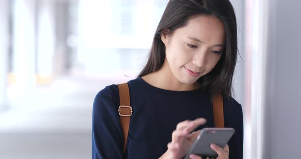 Woman use of smart phone at outdoor