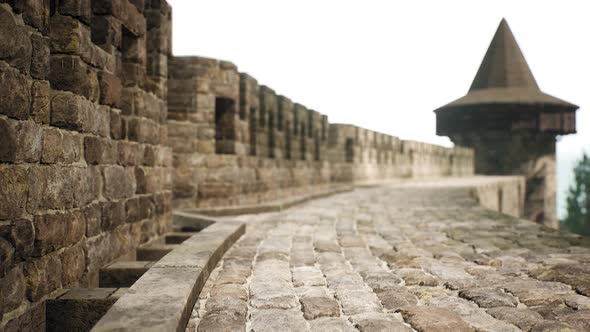 Old Castle Walls at the Sunset