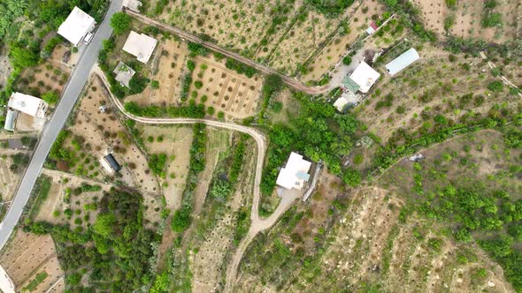 Farm Region Aerial View 4 K Alanya Turkey