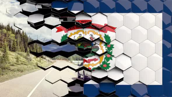 West Virginia Flag Hexagon Transition - 4K Resolution