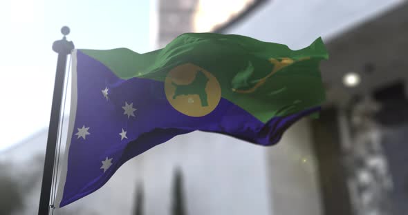 Christmas Island territory flag waving