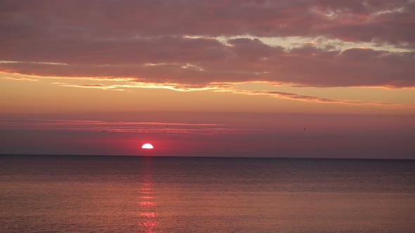 Sunset in the Black Sea in Odessa, Ukraine