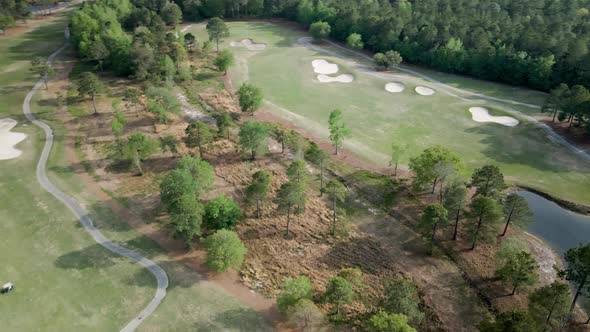 Magnolia Greens Golf Course Leland, North Carolina panning aerial