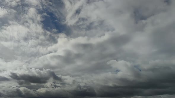 Grey And White Clouds Formed And Moving In The Sky. - timelapse