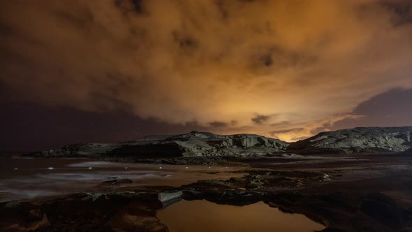 Night Time Stars Over the Sea