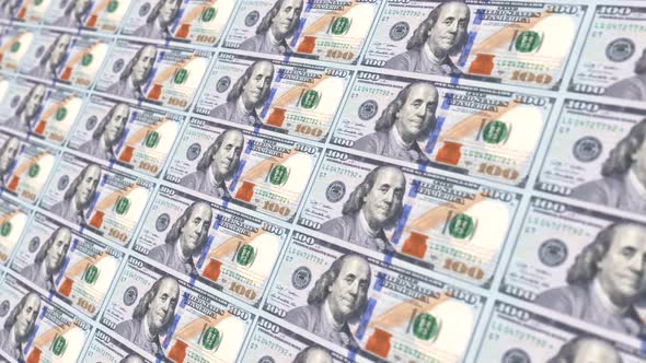 New One Hundred Dollar Slide Banknotes Looped 4K
