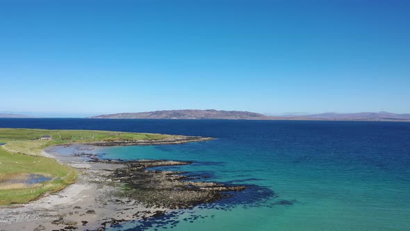 Aerial View of Inishkeel Island By Portnoo Next to the the Awarded Narin Beach in County Donegal