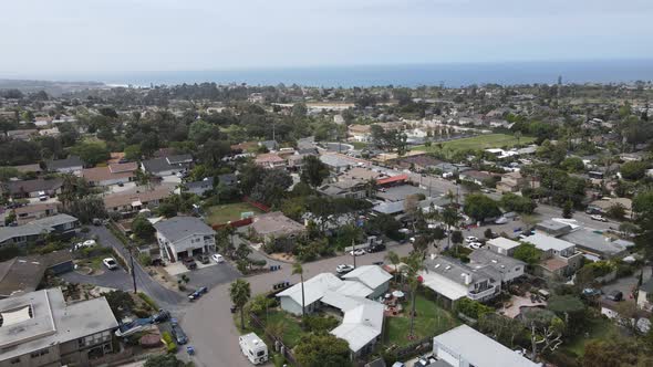 Aerial View of Cardiff Community in the Incorporated City of Encinitas in San Diego County