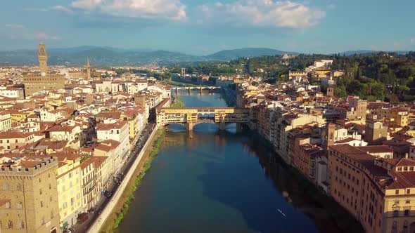 Aerial view of Arno river