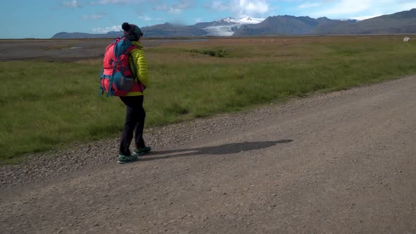 Women Traveler with a Backpack