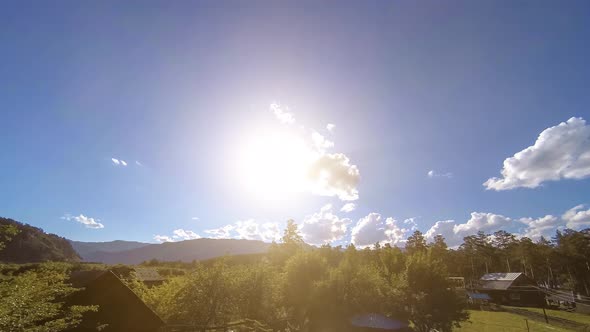 Mountain Village Timelapse at the Summer or Autumn Time