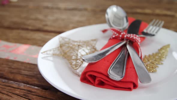 Various cutlery on wooden table 4k