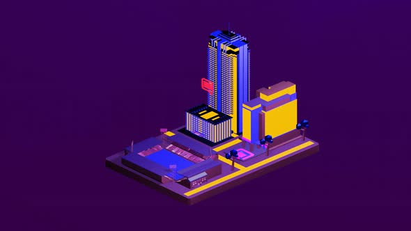 Isometric stadium in the middle of the city