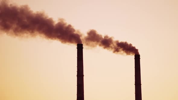 Smoke of pipes pollutes atmosphere of the planet