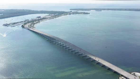  Aerial View on Architecture Construction of Highway Bridge Over Miami Bay alt