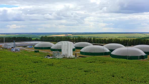 New biogas farm on field