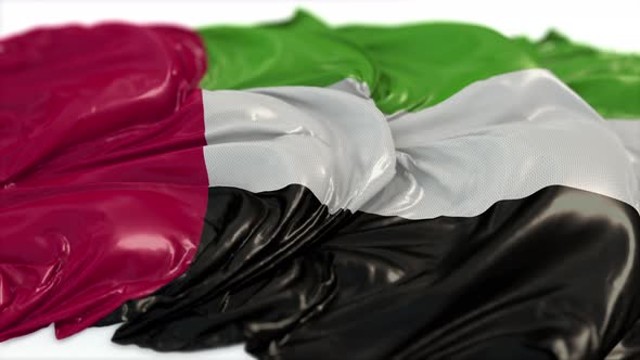 United Arab Emirates Flag On A White Chalkboard 
