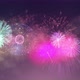 Loop Able. Fireworks Explode In The Middle Area Of The Screen On Dark Blue Background. 3d Rendering - VideoHive Item for Sale