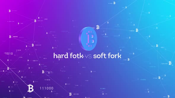 Bitcoin Hard Fork Vs Soft Fork Bitcoin Cryptocurrency Animation 4K
