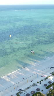 Vertical Video of the Ocean Near the Coast of Zanzibar Tanzania