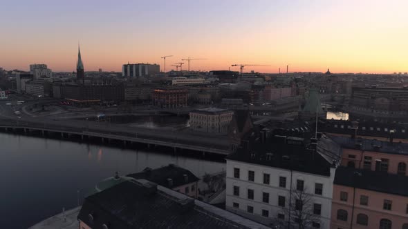 Aerial View of Stockholm Downtown Skyline