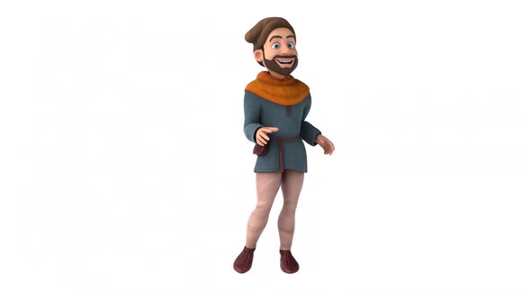 Fun 3D cartoon medieval man with alpha alt