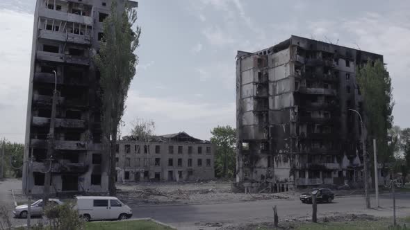 War in Ukraine  Destroyed Building in Borodyanka Bucha District