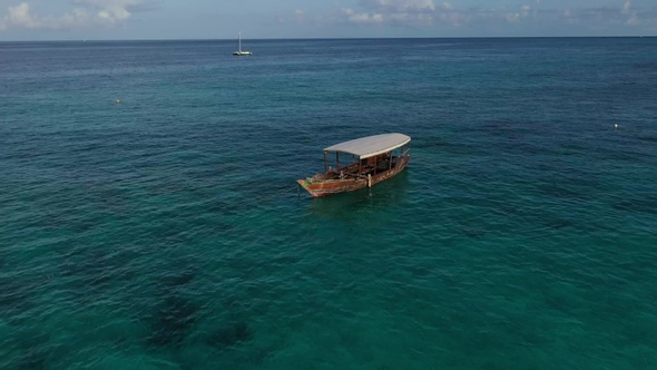 Fishing boats off the coast of Africa in the Indian Ocean