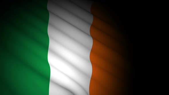 Ireland Flag Blowing in Wind