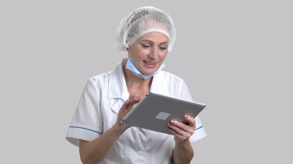 Nurse or Doctor Using Digital Tablet