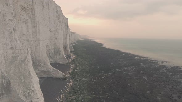 Seven Sisters cliffs, a famous british and enlgish landscape at sunset, South Downs National Park. A