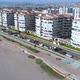 Road, First line buildings (La Serena, Chile) aerial view, drone footage - VideoHive Item for Sale