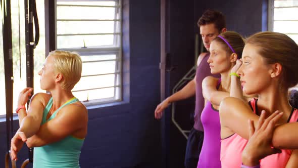 Group of people exercising