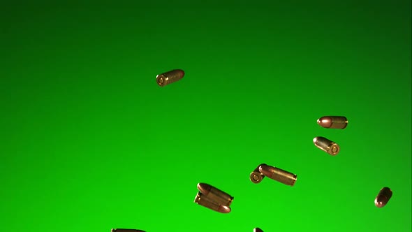 Bullets falling bouncing in ultra slow motion 1500fps on a reflective surface - BULLETS PHANTOM 