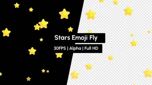 Gold Star React Emoji Fly with Alpha