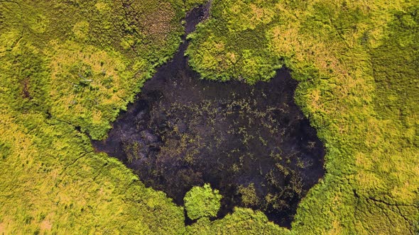 Deep Karst Lake with Black Water