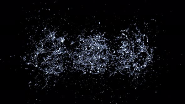 Water splashing explode from center around itself alt