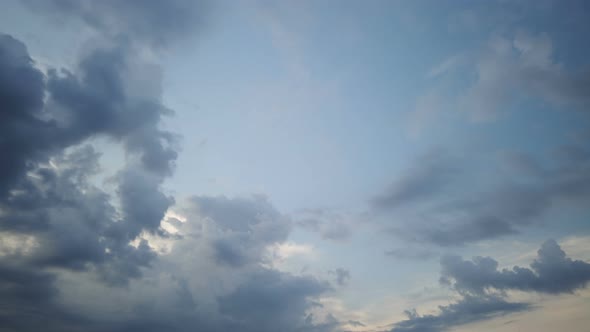 Time lapse clouds. Rolling puffy cloud are moving. White lightnes clouds time lapse