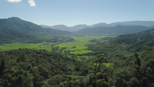 Mountain Valley with Farmlands in the Philippines