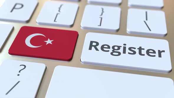 Register Text and Flag of Turkey on the Keyboard