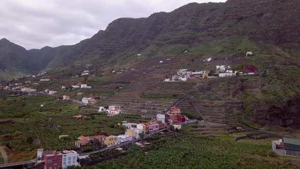 Drone view of the cost and banana plantations of Gomera - Canary Islands