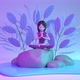 Meditation of a girl in a yoga pose - VideoHive Item for Sale