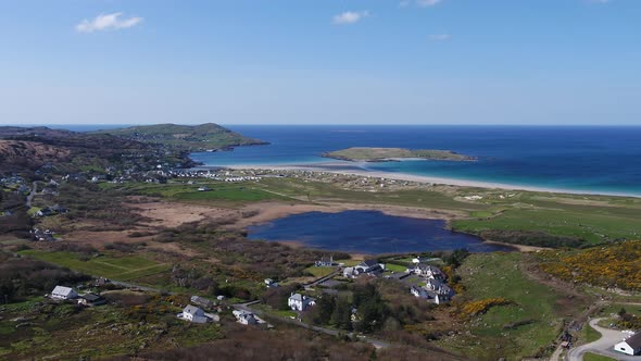 Aerial View of Clooney Narin and Portnoo in County Donegal  Ireland