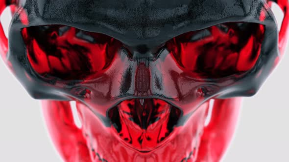 3D Glass Skull In 4K