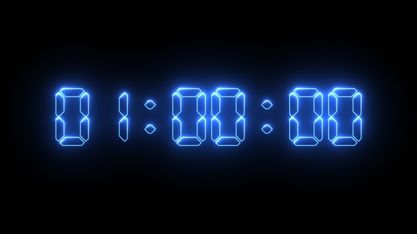 1 Minute Neon Digital Countdown