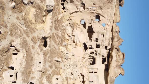 Vertical Video Cappadocia Landscape Aerial View