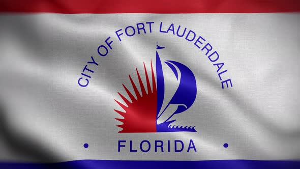 Fort Lauderdale Florida USA Flag Loop Background 4K