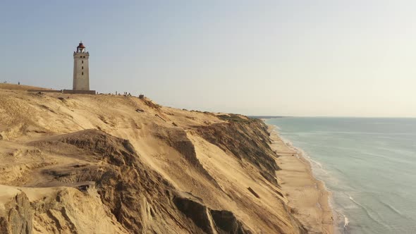 Drone Flight Towards Rubjerg Knude Lighthouse