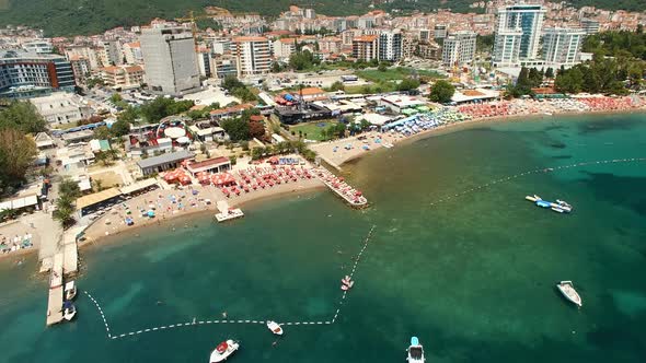 View of the Beach and Pier in Budva